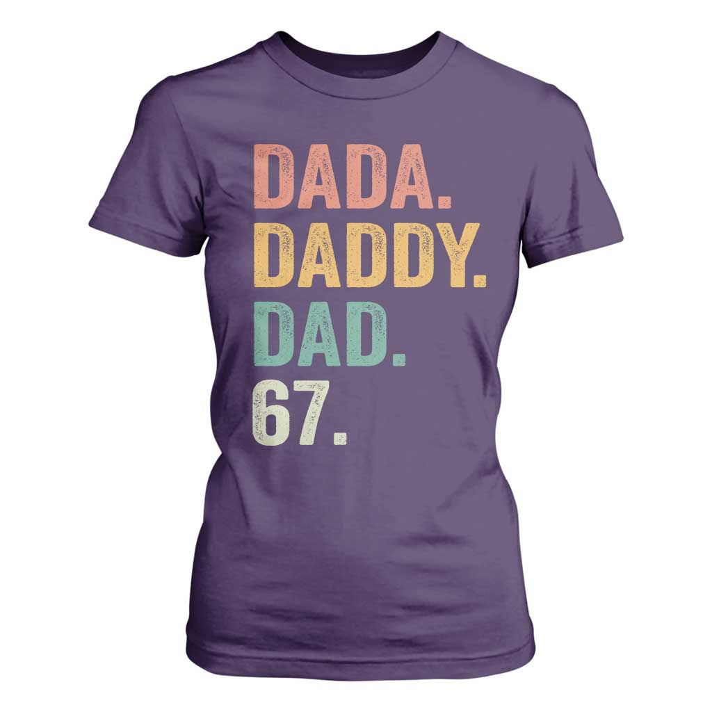 Dada Daddy Dad 67 T Shirt For Women Funny Six Seven Father's Day TS11 Purple Print Your Wear