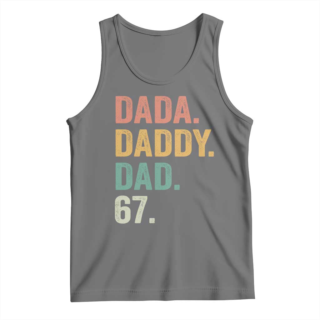 Dada Daddy Dad 67 Tank Top Funny Six Seven Father's Day TS11 Black Heather Print Your Wear