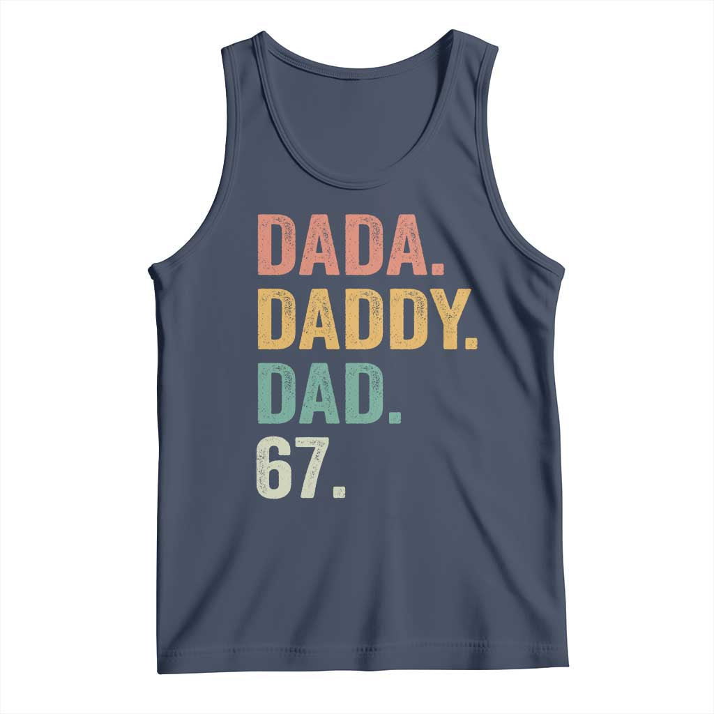 Dada Daddy Dad 67 Tank Top Funny Six Seven Father's Day TS11 Navy Print Your Wear