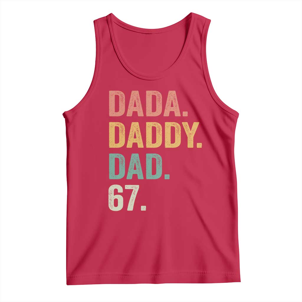 Dada Daddy Dad 67 Tank Top Funny Six Seven Father's Day TS11 Red Print Your Wear