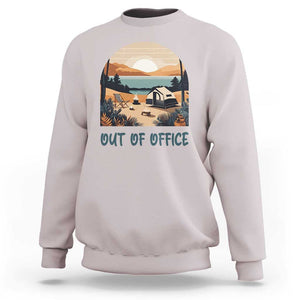 Vacation Sweatshirt Out Of Office Travel Blogger TS11 Ice Gray Print Your Wear
