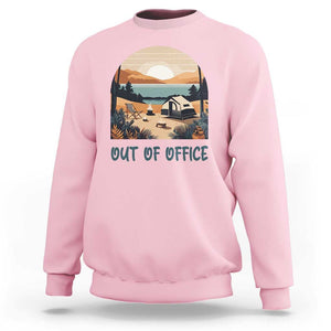 Vacation Sweatshirt Out Of Office Travel Blogger TS11 Light Pink Print Your Wear
