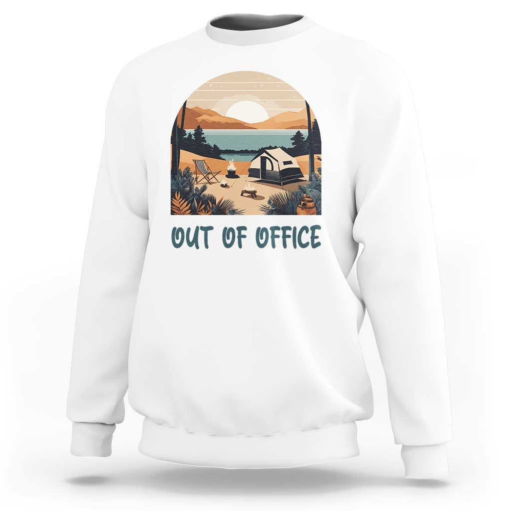 Vacation Sweatshirt Out Of Office Travel Blogger TS11 White Print Your Wear