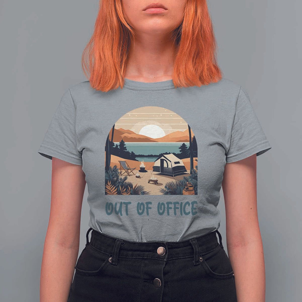 Vacation T Shirt For Women Out Of Office Travel Blogger TS11 Sport Gray Print Your Wear