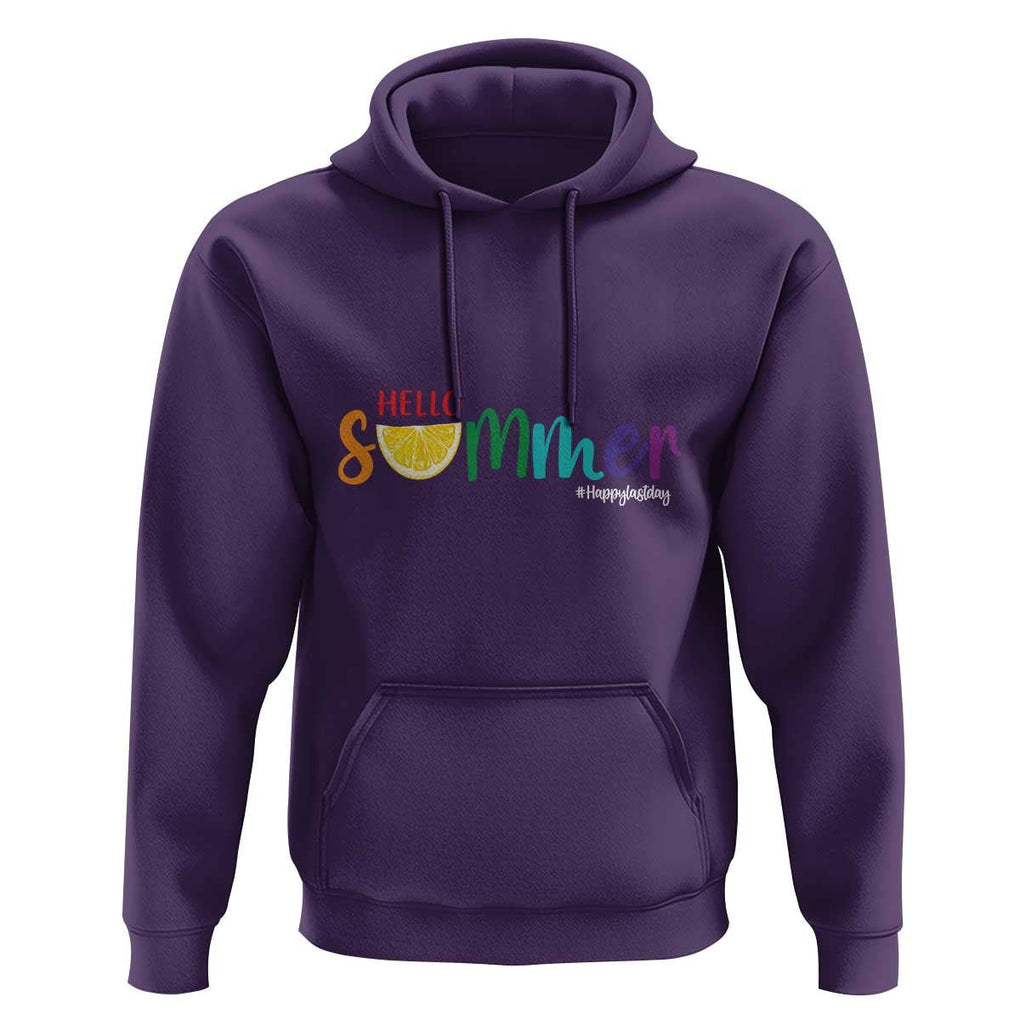 Cute Summer Vacation Hoodie Hello Summer Happy Last Day Sunshine Lemon TS11 Purple Print Your Wear