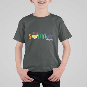 Cute Summer Vacation T Shirt For Kid Hello Summer Happy Last Day Sunshine Lemon TS11 Dark Heather Print Your Wear