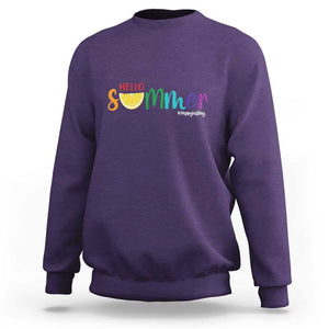 Cute Summer Vacation Sweatshirt Hello Summer Happy Last Day Sunshine Lemon TS11 Purple Print Your Wear