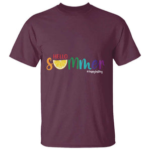 Cute Summer Vacation T Shirt Hello Summer Happy Last Day Sunshine Lemon TS11 Maroon Print Your Wear