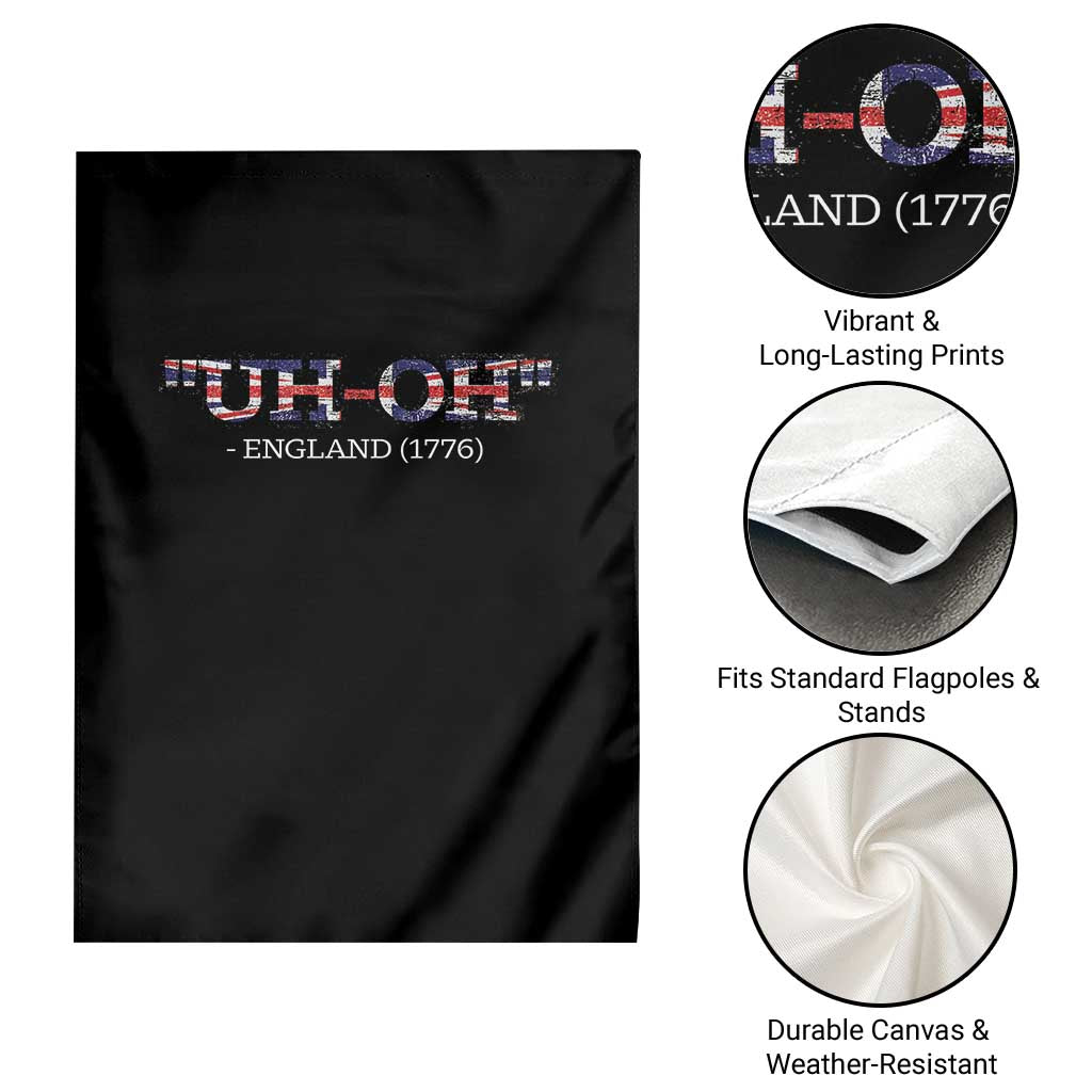 Funny Uh Oh England 1776 Garden Flag 4th Of July USA Grunge Union Jack Flag TS11 Print Your Wear