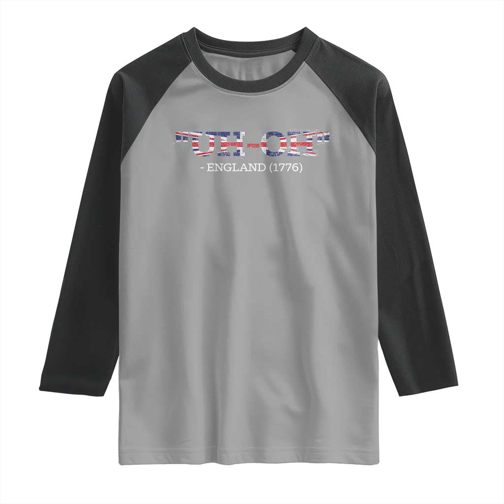 Funny Uh Oh England 1776 Raglan Shirt 4th Of July USA Grunge Union Jack Flag TS11 Sport Gray Black Print Your Wear