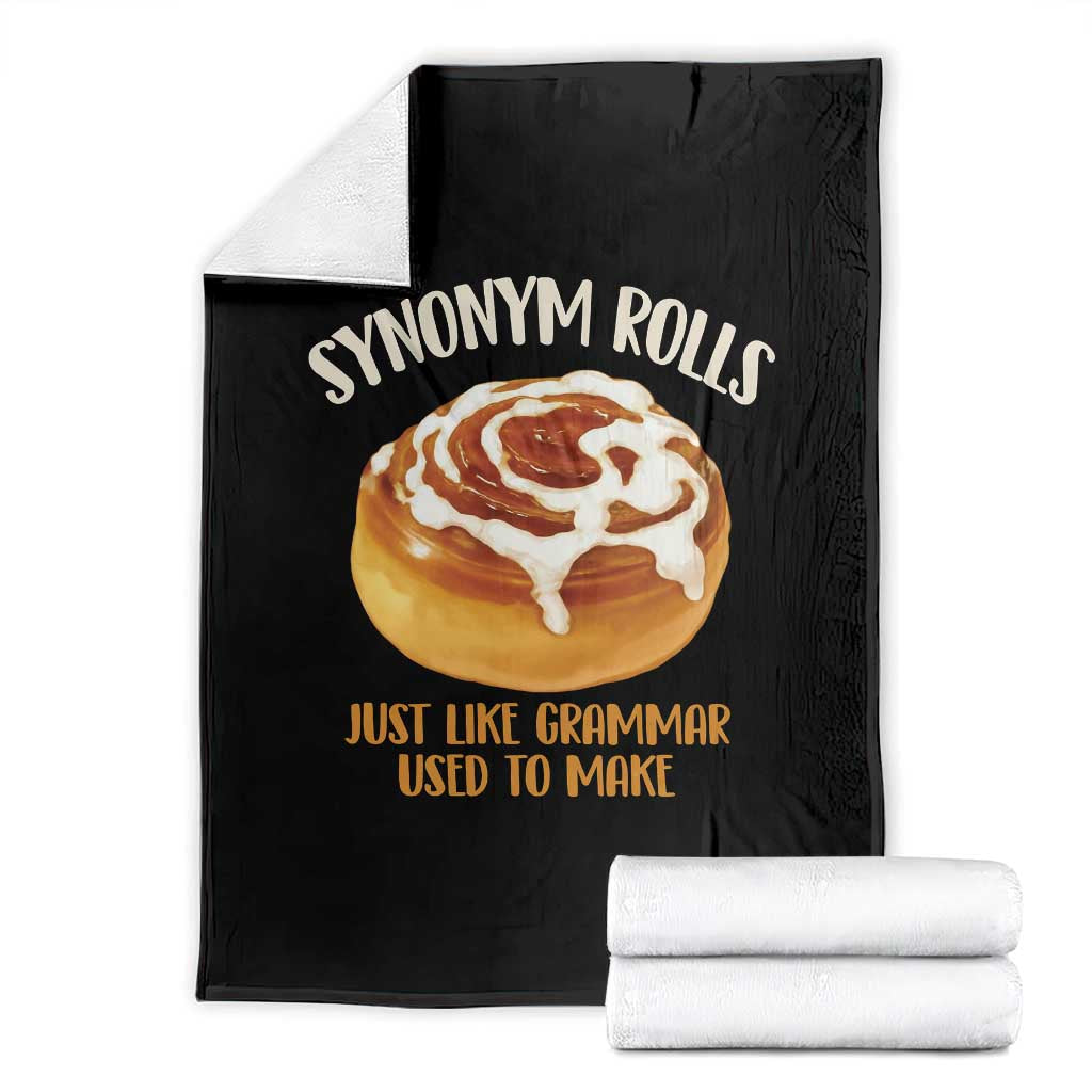 Funny Synonym Rolls Just Like Grammar Used To Make Throw Blanket Cinnamon Rolls Grammar Pun TS11 Black Print Your Wear