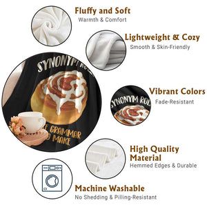 Funny Synonym Rolls Just Like Grammar Used To Make Throw Blanket Cinnamon Rolls Grammar Pun