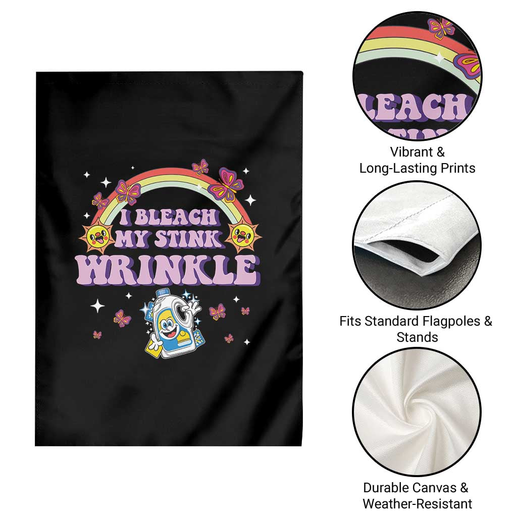 Funny I Bleach My Stink Wrinkle Garden Flag Gag Adult Humor Rainbow Bleach Bottle TS11 Print Your Wear
