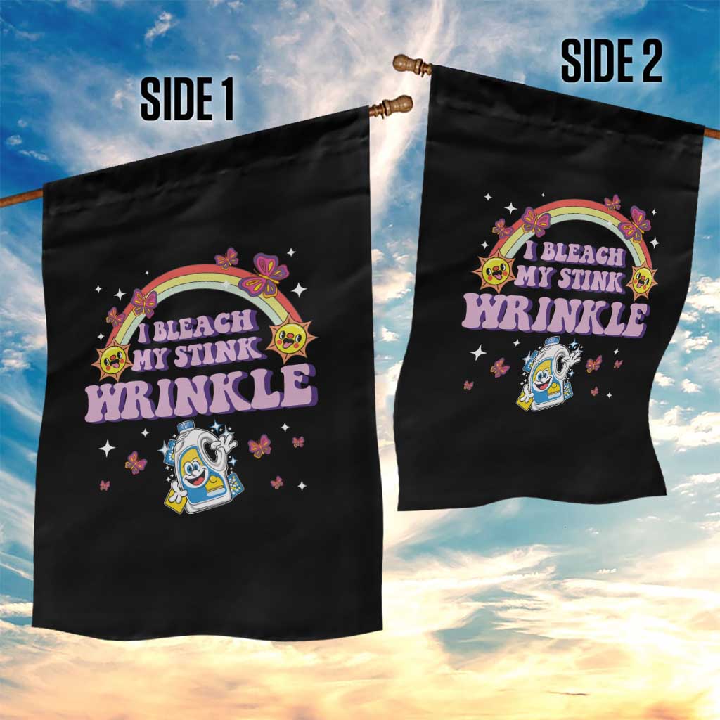 Funny I Bleach My Stink Wrinkle Garden Flag Gag Adult Humor Rainbow Bleach Bottle TS11 Print Your Wear