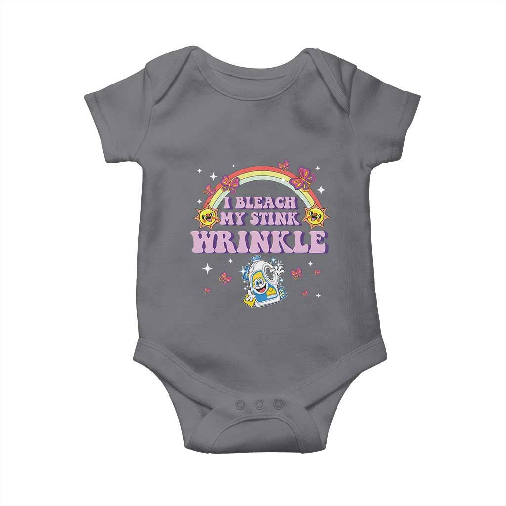 Funny I Bleach My Stink Wrinkle Baby Onesie Gag Adult Humor Rainbow Bleach Bottle TS11 Charcoal Print Your Wear
