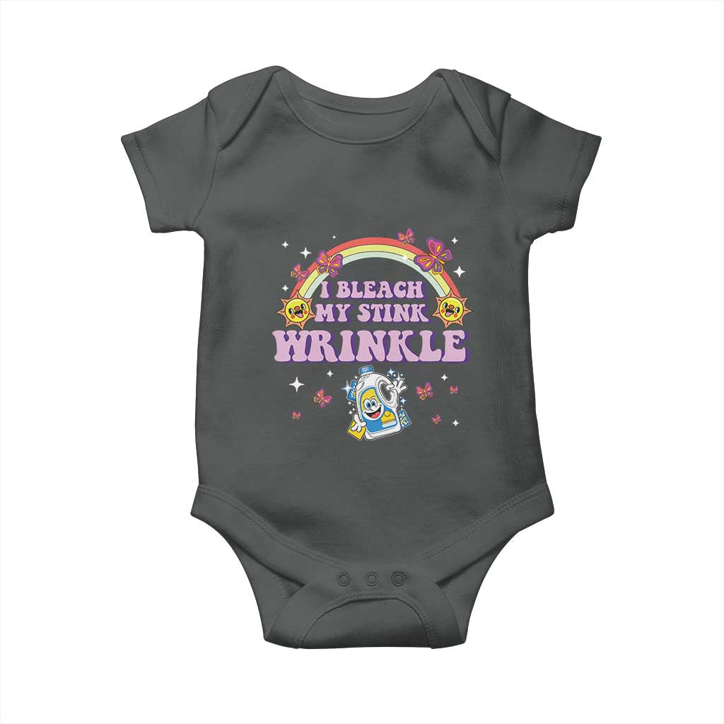 Funny I Bleach My Stink Wrinkle Baby Onesie Gag Adult Humor Rainbow Bleach Bottle TS11 Dark Heather Print Your Wear
