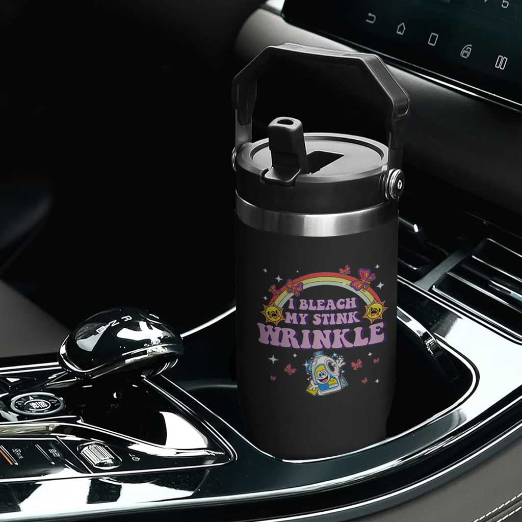 Funny I Bleach My Stink Wrinkle Flip Straw Tumbler Gag Adult Humor Rainbow Bleach Bottle TS11 Print Your Wear