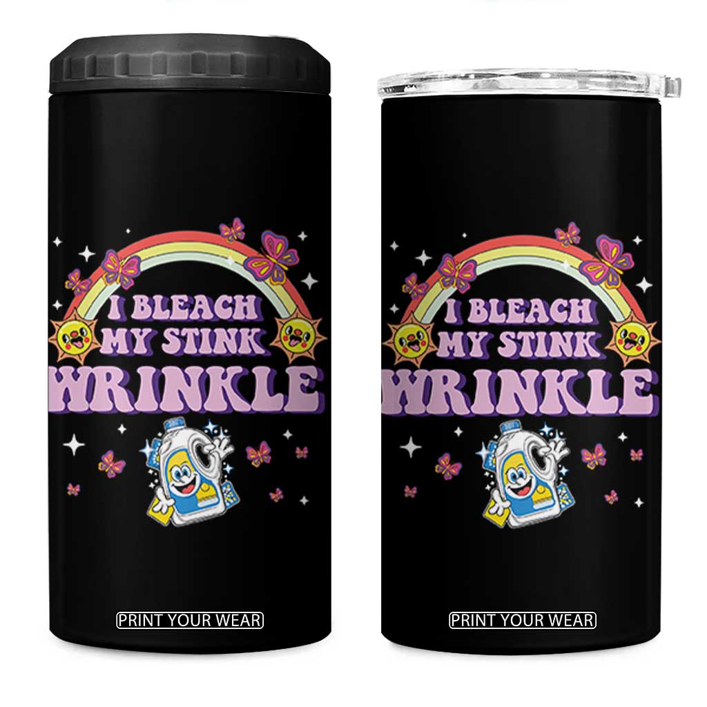 Funny I Bleach My Stink Wrinkle 4 in 1 Can Cooler Tumbler Gag Adult Humor Rainbow Bleach Bottle TS11 One Size: 16 oz Black Print Your Wear