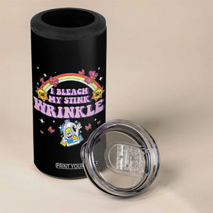 Funny I Bleach My Stink Wrinkle 4 in 1 Can Cooler Tumbler Gag Adult Humor Rainbow Bleach Bottle TS11 Print Your Wear