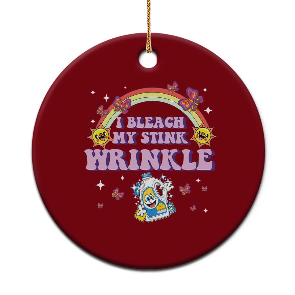Funny I Bleach My Stink Wrinkle Ceramic Ornament Gag Adult Humor Rainbow Bleach Bottle TS11 1pc Red Print Your Wear