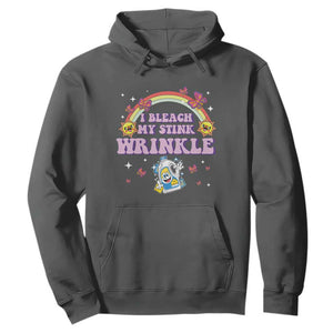 Funny I Bleach My Stink Wrinkle Hoodie Gag Adult Humor Rainbow Bleach Bottle TS11 Dark Heather Print Your Wear