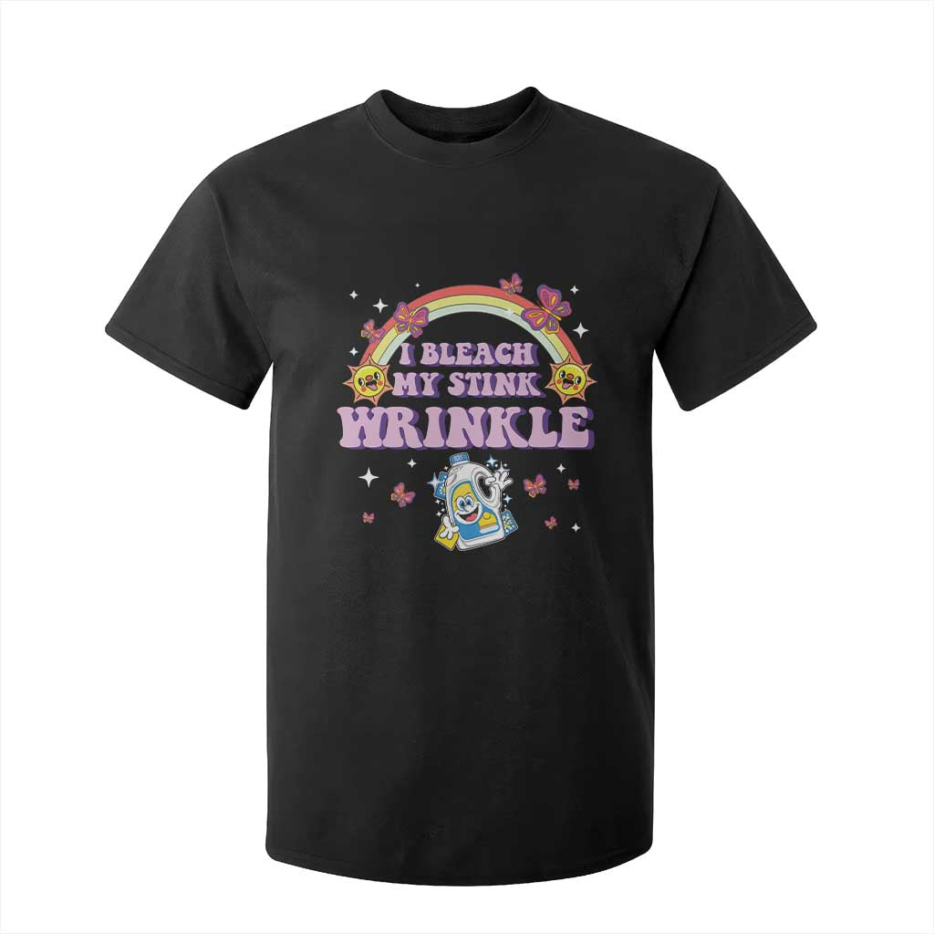 Funny I Bleach My Stink Wrinkle T Shirt For Kid Gag Adult Humor Rainbow Bleach Bottle TS11 Black Print Your Wear