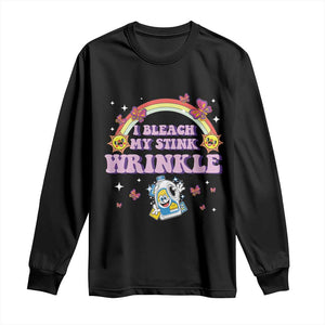 Funny I Bleach My Stink Wrinkle Long Sleeve Shirt Gag Adult Humor Rainbow Bleach Bottle TS11 Black Print Your Wear