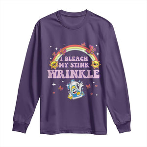 Funny I Bleach My Stink Wrinkle Long Sleeve Shirt Gag Adult Humor Rainbow Bleach Bottle TS11 Purple Print Your Wear