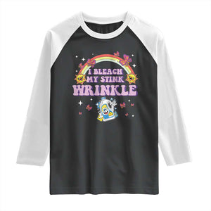Funny I Bleach My Stink Wrinkle Raglan Shirt Gag Adult Humor Rainbow Bleach Bottle TS11 Black White Print Your Wear
