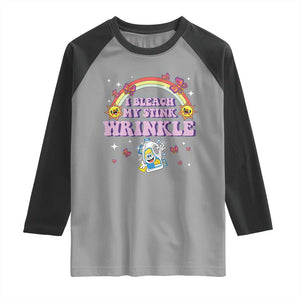 Funny I Bleach My Stink Wrinkle Raglan Shirt Gag Adult Humor Rainbow Bleach Bottle TS11 Sport Gray Black Print Your Wear