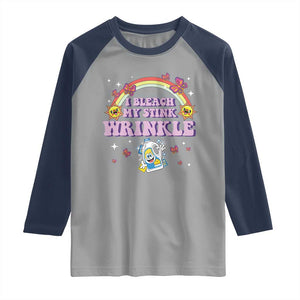 Funny I Bleach My Stink Wrinkle Raglan Shirt Gag Adult Humor Rainbow Bleach Bottle TS11 Sport Gray Navy Print Your Wear