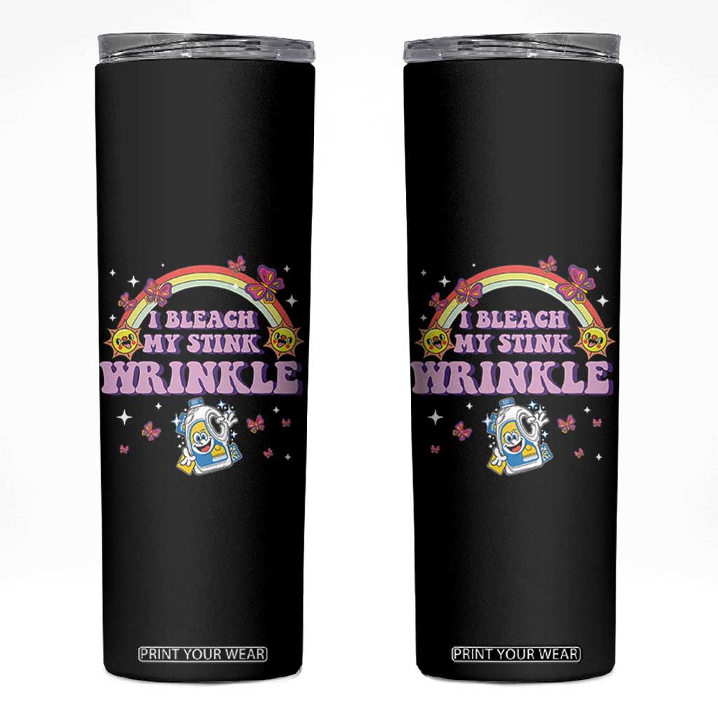 Funny I Bleach My Stink Wrinkle Skinny Tumbler Gag Adult Humor Rainbow Bleach Bottle TS11 Black Print Your Wear