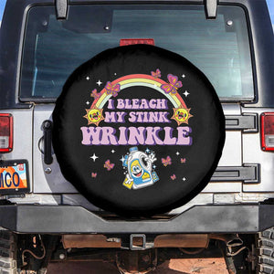 Funny I Bleach My Stink Wrinkle Spare Tire Cover Gag Adult Humor Rainbow Bleach Bottle TS11 No hole Black Print Your Wear