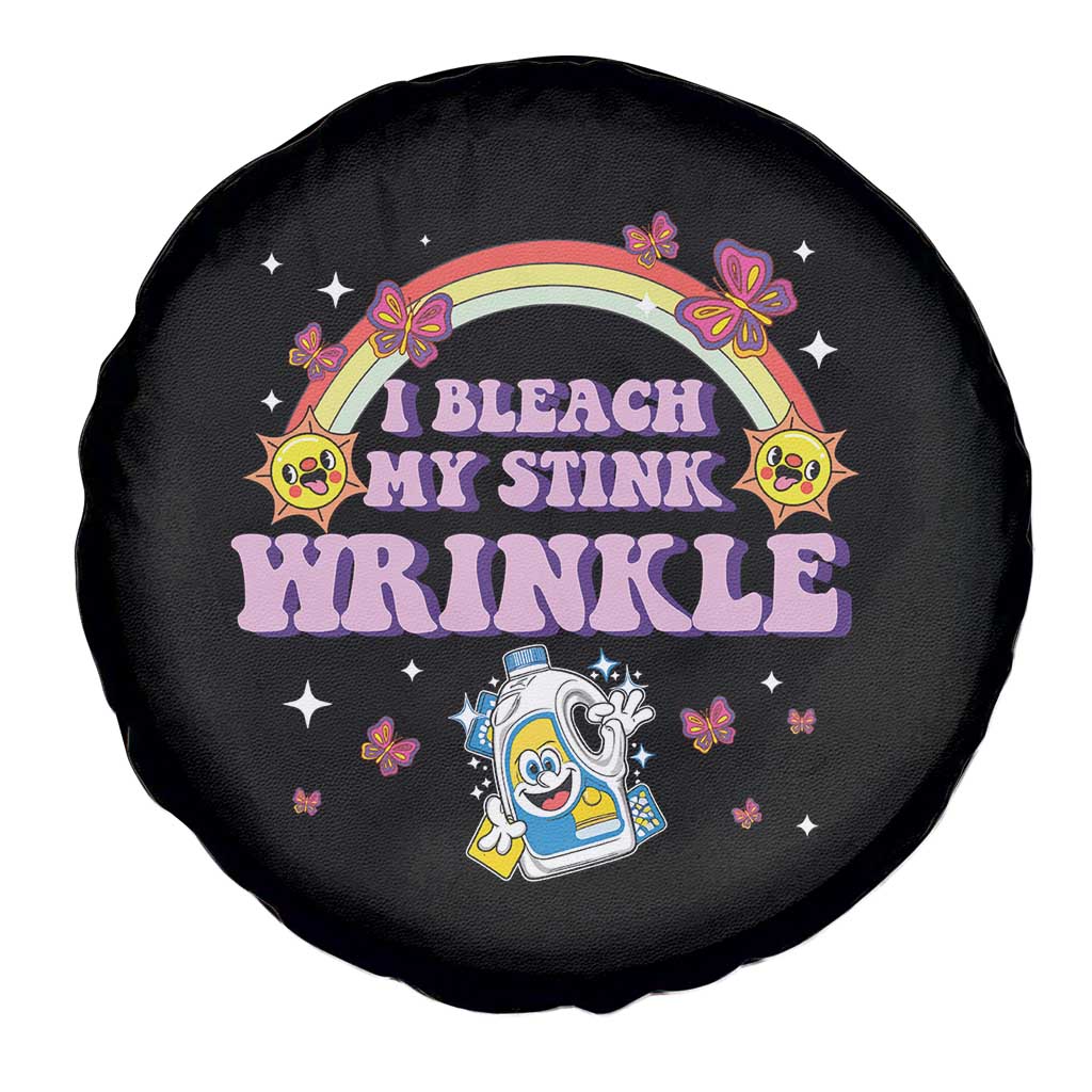 Funny I Bleach My Stink Wrinkle Spare Tire Cover Gag Adult Humor Rainbow Bleach Bottle TS11 Print Your Wear