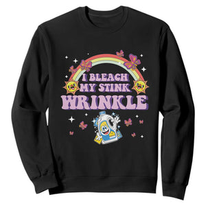 Funny I Bleach My Stink Wrinkle Sweatshirt Gag Adult Humor Rainbow Bleach Bottle TS11 Black Print Your Wear