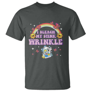 Funny I Bleach My Stink Wrinkle T Shirt Gag Adult Humor Rainbow Bleach Bottle TS11 Dark Heather Print Your Wear