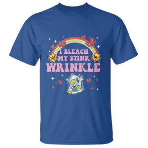 Funny I Bleach My Stink Wrinkle T Shirt Gag Adult Humor Rainbow Bleach Bottle TS11 Royal Blue Print Your Wear