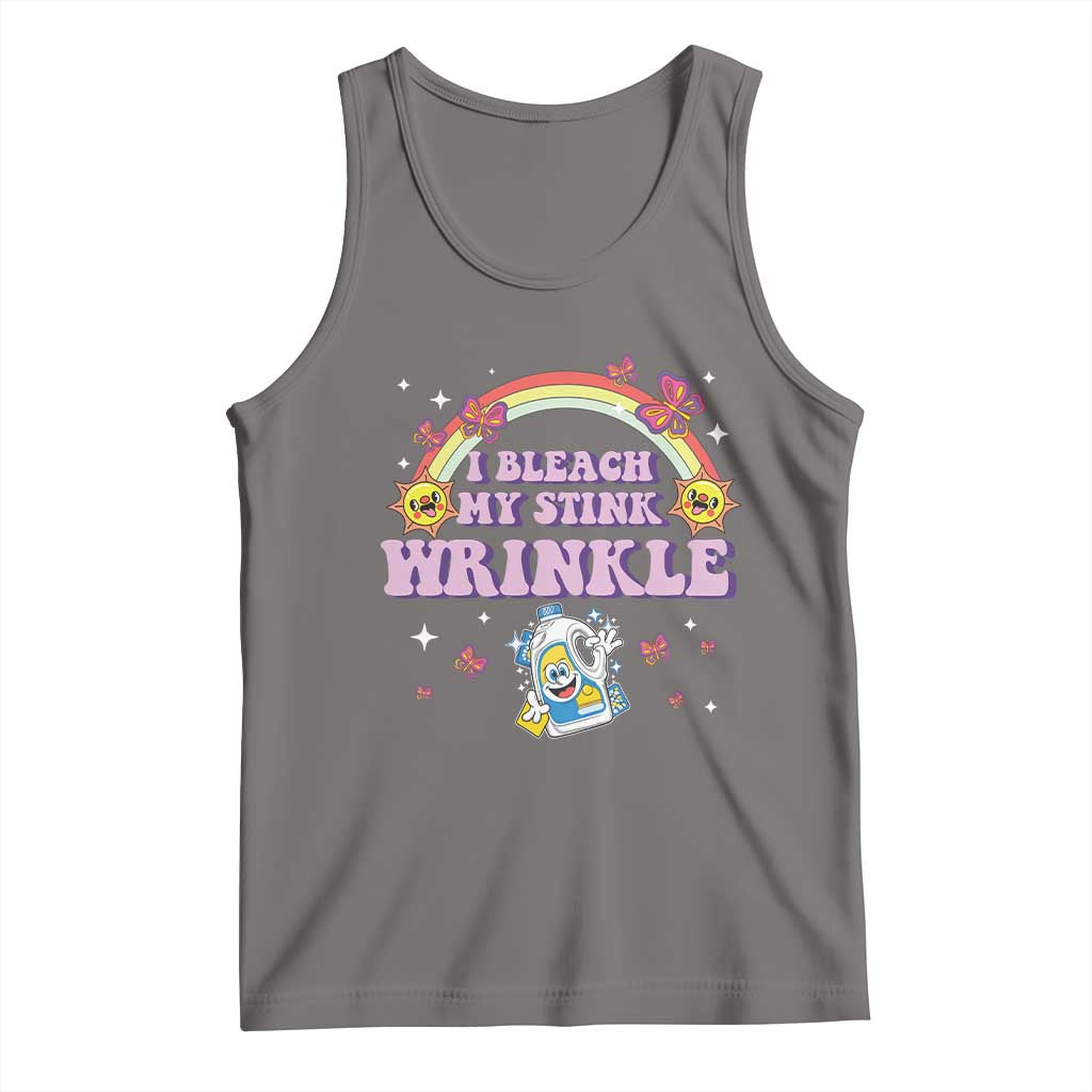 Funny I Bleach My Stink Wrinkle Tank Top Gag Adult Humor Rainbow Bleach Bottle TS11 Deep Heather Print Your Wear