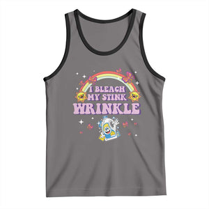 Funny I Bleach My Stink Wrinkle Tank Top Gag Adult Humor Rainbow Bleach Bottle TS11 Deep Heather Black Print Your Wear