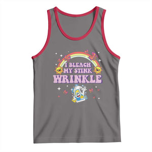 Funny I Bleach My Stink Wrinkle Tank Top Gag Adult Humor Rainbow Bleach Bottle TS11 Deep Heather Red Print Your Wear