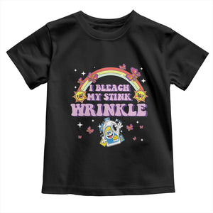 Funny I Bleach My Stink Wrinkle Toddler T Shirt Gag Adult Humor Rainbow Bleach Bottle TS11 Black Print Your Wear