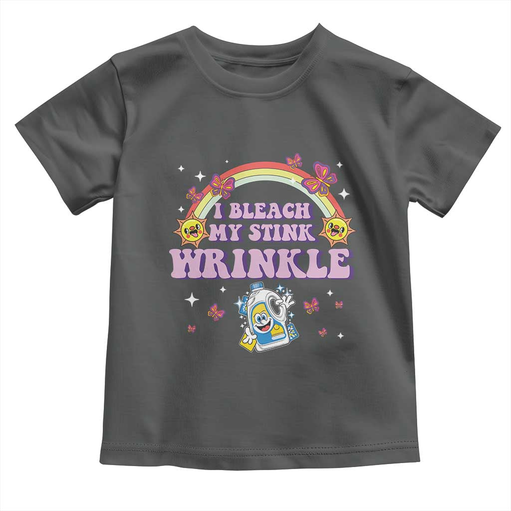 Funny I Bleach My Stink Wrinkle Toddler T Shirt Gag Adult Humor Rainbow Bleach Bottle TS11 Dark Heather Print Your Wear