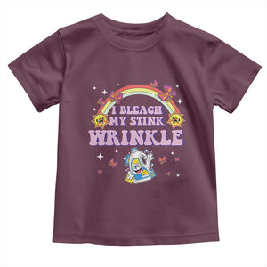 Funny I Bleach My Stink Wrinkle Toddler T Shirt Gag Adult Humor Rainbow Bleach Bottle TS11 Maroon Print Your Wear