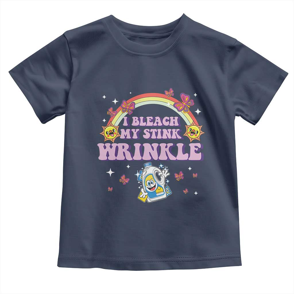 Funny I Bleach My Stink Wrinkle Toddler T Shirt Gag Adult Humor Rainbow Bleach Bottle TS11 Navy Print Your Wear