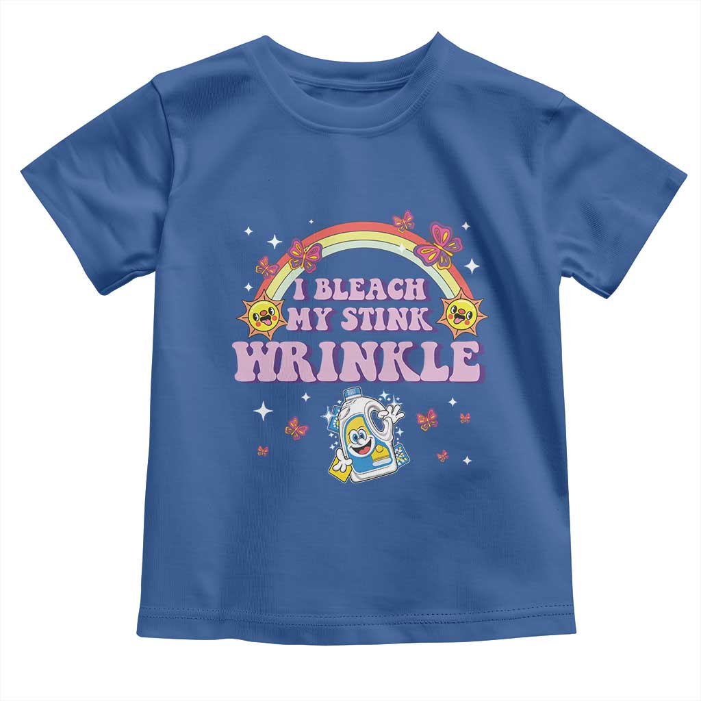Funny I Bleach My Stink Wrinkle Toddler T Shirt Gag Adult Humor Rainbow Bleach Bottle TS11 Royal Blue Print Your Wear
