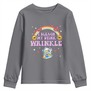 Funny I Bleach My Stink Wrinkle Youth Sweatshirt Gag Adult Humor Rainbow Bleach Bottle TS11 Charcoal Print Your Wear