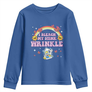 Funny I Bleach My Stink Wrinkle Youth Sweatshirt Gag Adult Humor Rainbow Bleach Bottle TS11 Royal Blue Print Your Wear