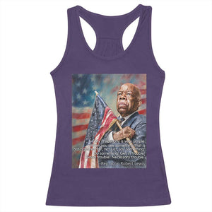 John Lewis Racerback Tank Top My Philosophy Is Very Simple Get In Good Trouble Necessary Trouble TS11 Purple Print Your Wear