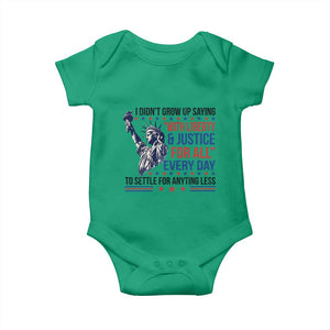Funny I Didn't Grow Up Saying With Liberty And Justice For All Baby Onesie TS11 Irish Green Print Your Wear