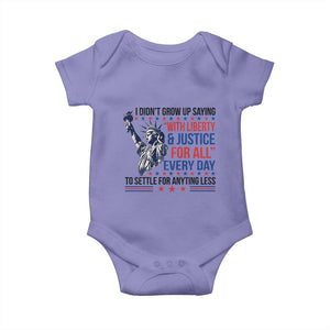 Funny I Didn't Grow Up Saying With Liberty And Justice For All Baby Onesie TS11 Violet Print Your Wear